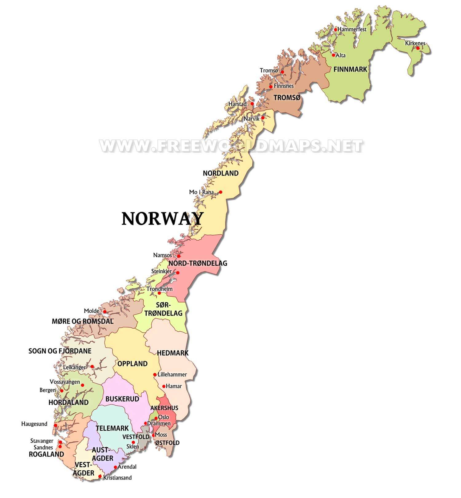 Norway Maps -Freeworldmaps with Free Printable Map Of Norway