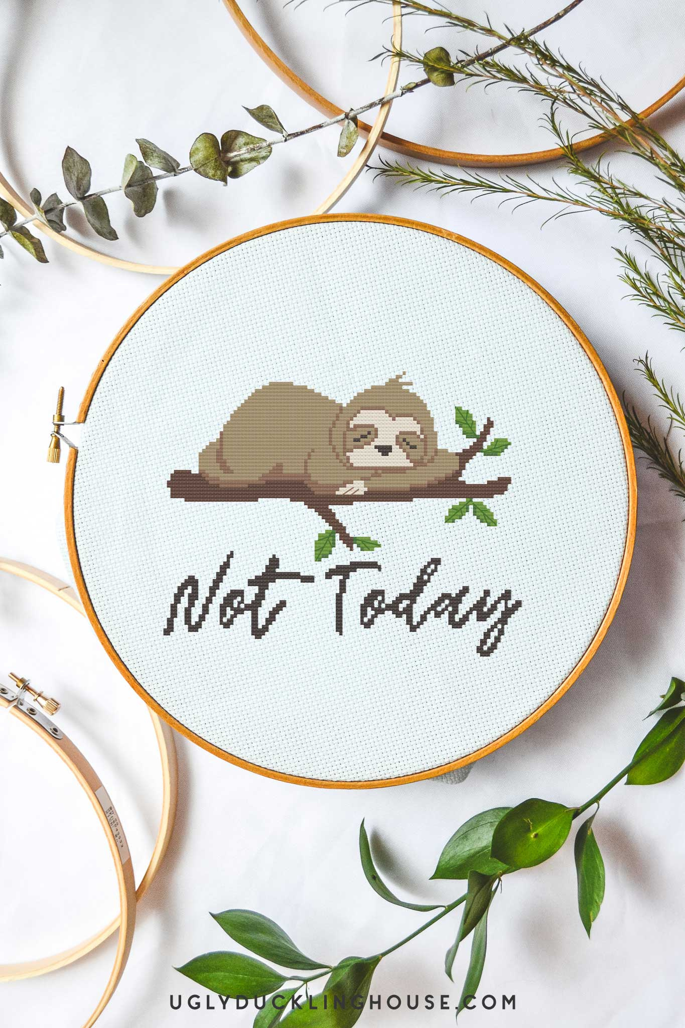 Not Today&amp;quot; Sloth | Free Cross Stitch Pattern • Ugly Duckling House pertaining to Free Printable Cross Stitch Patterns