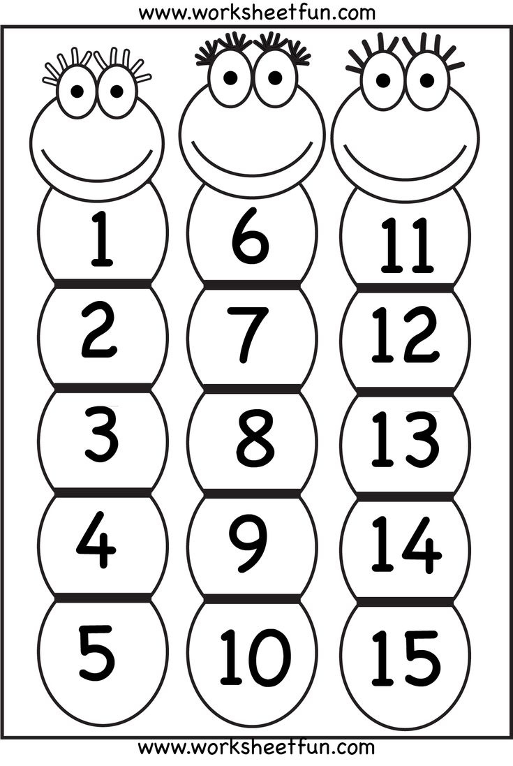 Number Chart 1-15 / Free Printable Worksheets pertaining to White Elephant Numbers Printable 1-15
