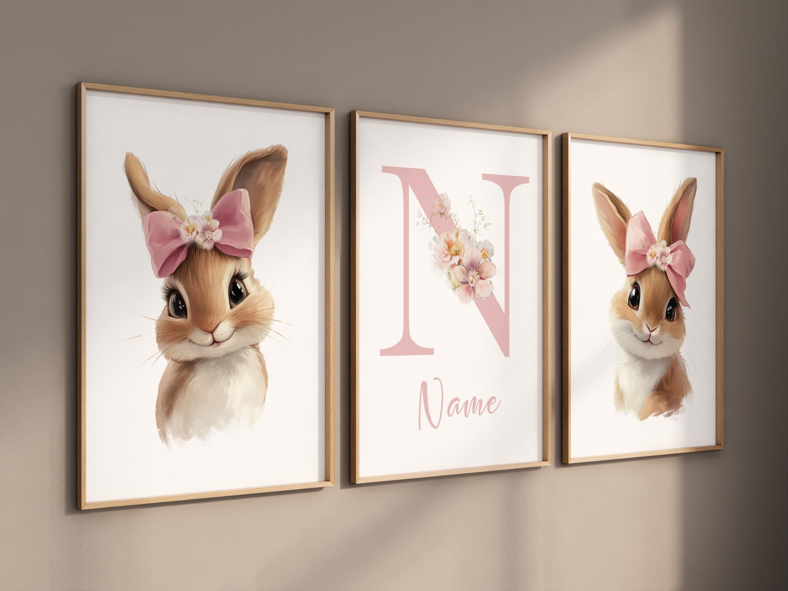 Nursery Wall Art Girl Bunnies, Bunny Nursery Print, Rabbit Nursery pertaining to Free Printable Bunny Headband 11X17