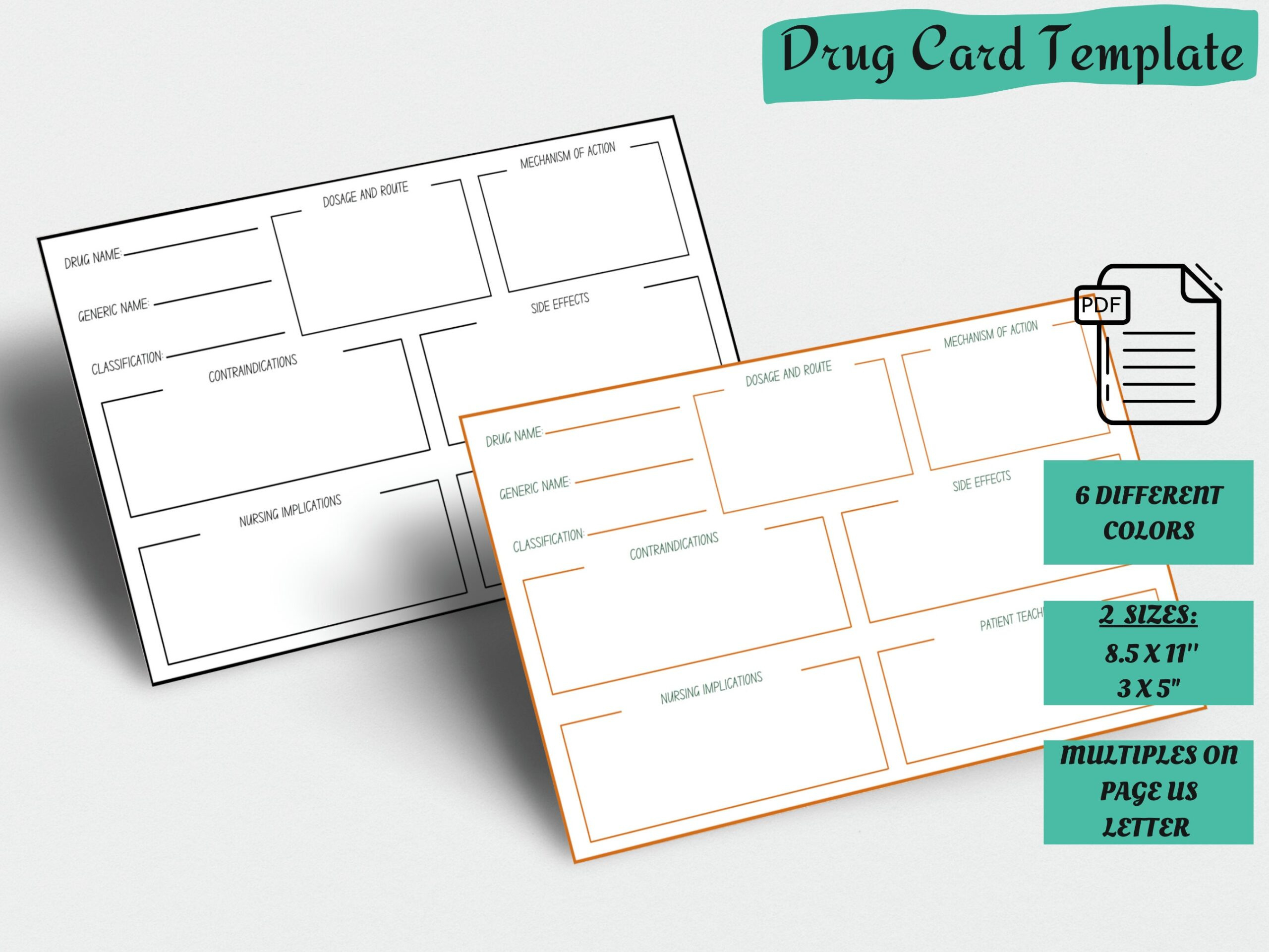 Nursing Drug Card Template Download | Med Card Template throughout Free Printable Nursing Reference Cards