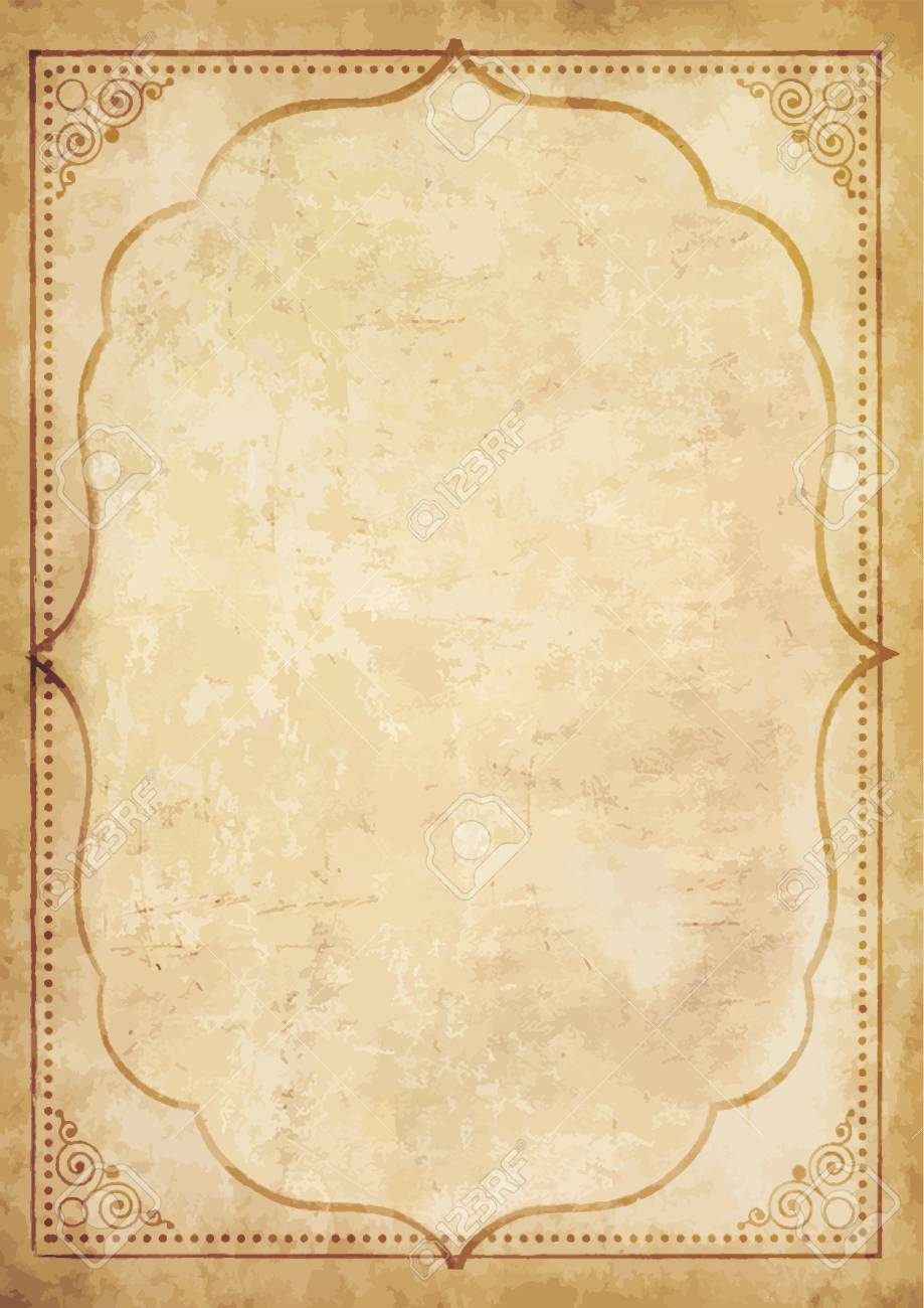 old grungy vintage paper blank with curly oriental frame ornament intended for free old letter template Old Grungy Vintage Paper Blank With Curly Oriental Frame Ornament intended for Free Old Letter Template