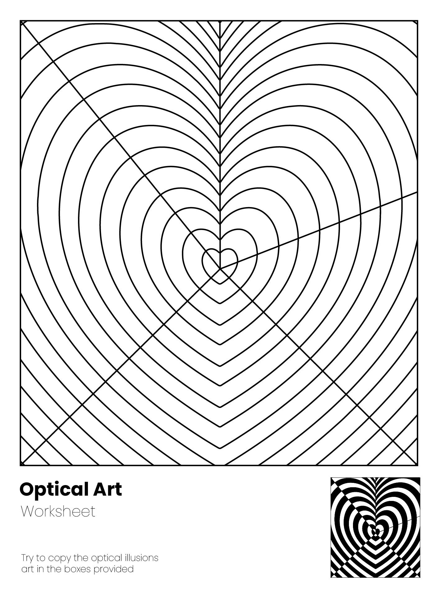 Op Art Worksheets - 10 Free Pdf Printables | Printablee for Free Printable Optical Illusions Worksheets