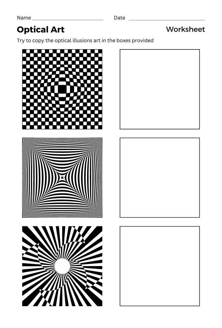 Op Art Worksheets - 10 Free Pdf Printables | Printablee inside Free Printable Optical Illusions Worksheets