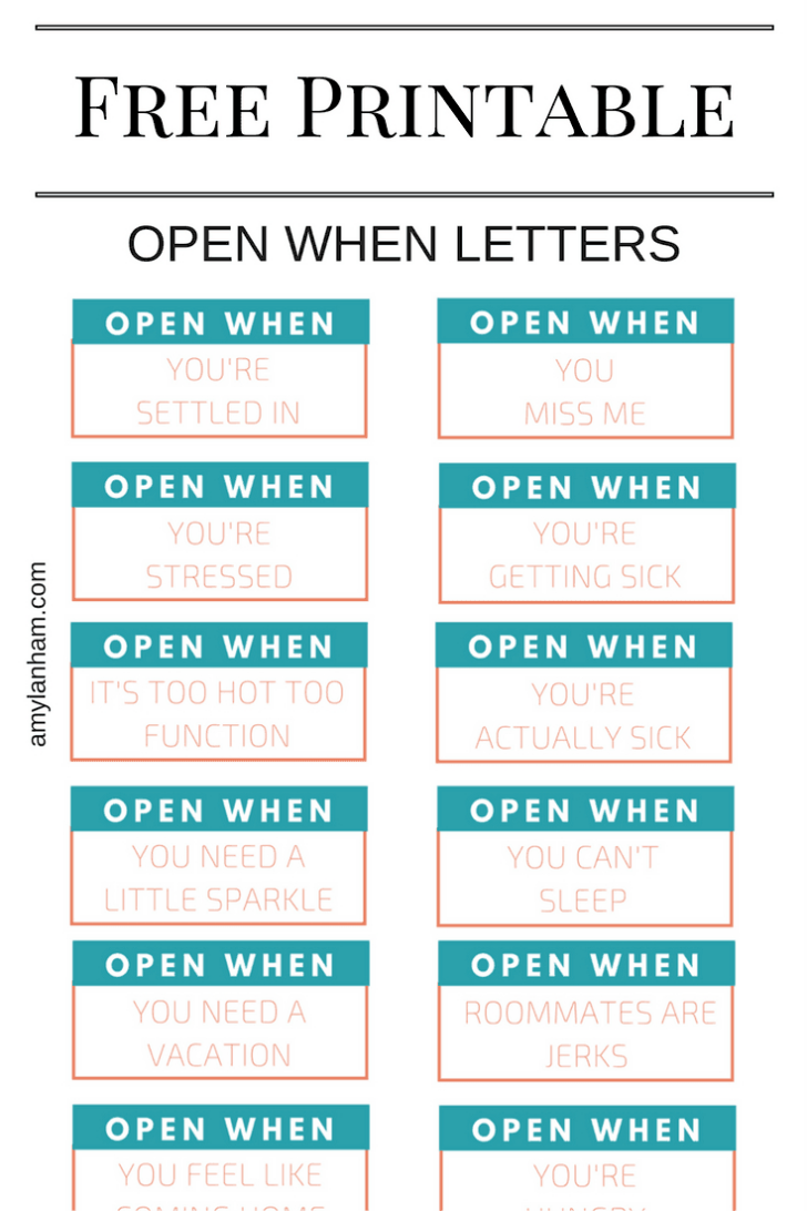 Free Open When Printables
