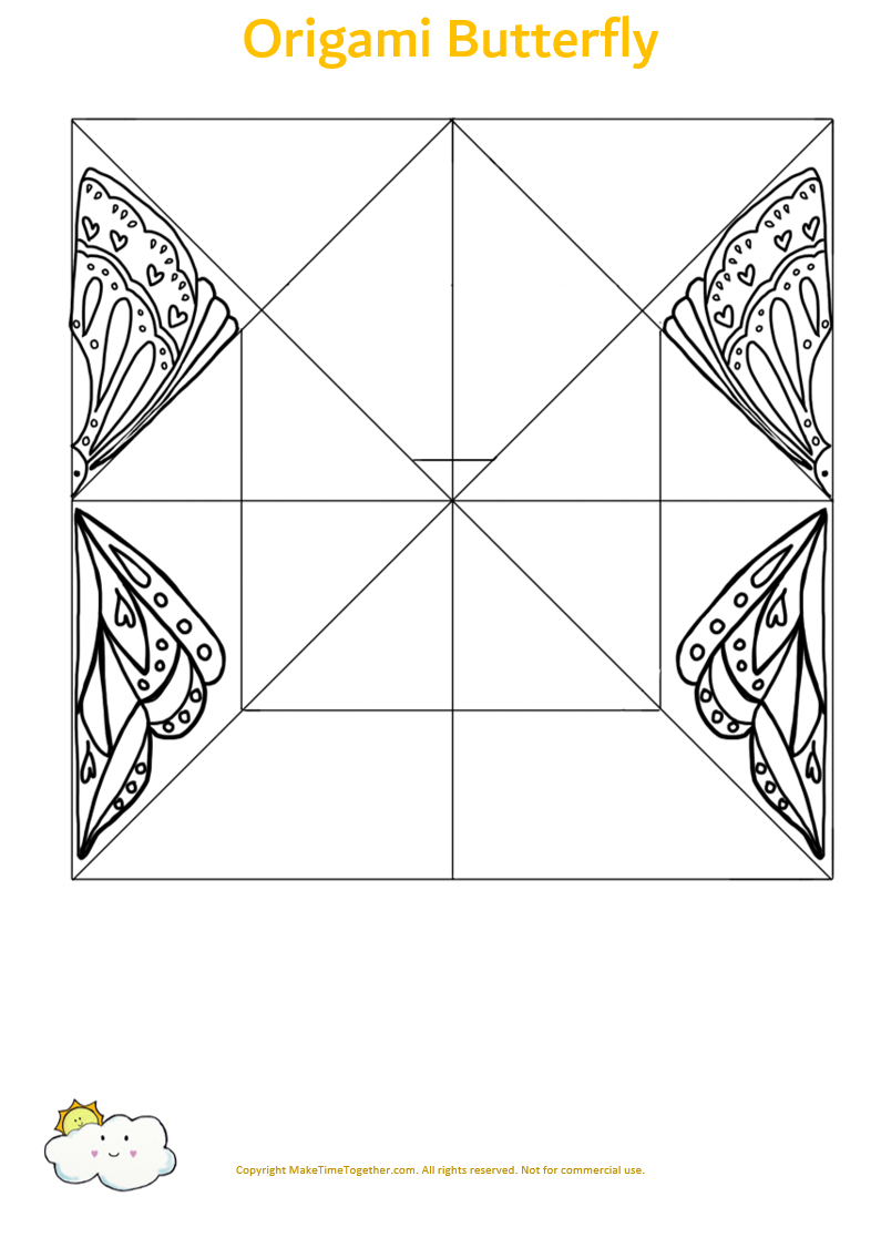 origami butterfly free printable colouring activity make time regarding free origami printables Origami Butterfly – Free Printable Colouring Activity – Make Time regarding Free Origami Printables