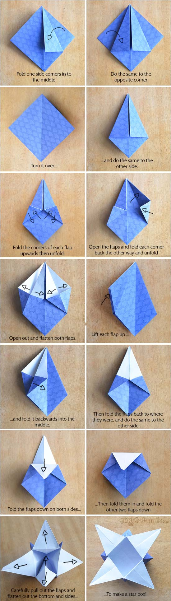 Origami Star Boxes With Printable Origami Paper - Picklebums inside Free Printable Origami Diagrams