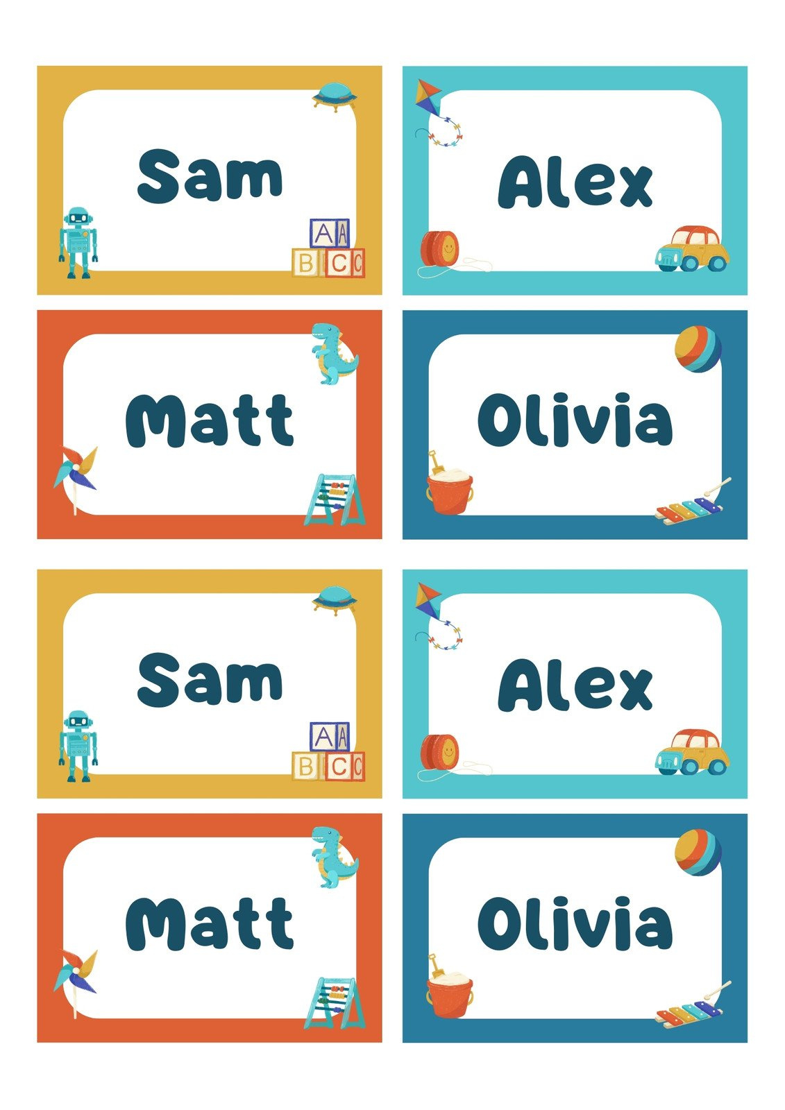 Page 4 - Free, Printable, Customizable Name Tag Templates | Canva inside Preschool Name Tags Free Printable