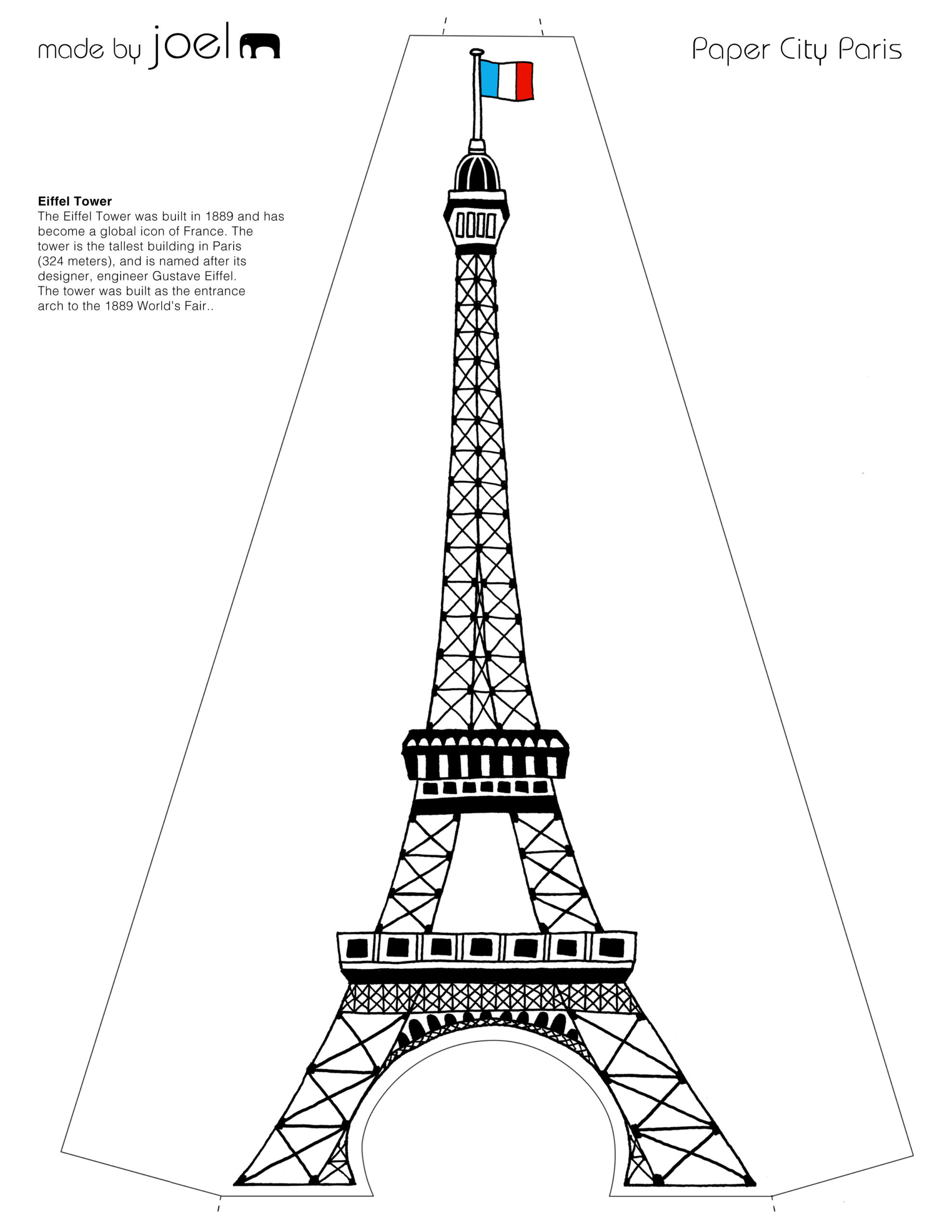 Paper City Paris Eiffel Tower Template – Madejoel pertaining to Free Eiffel Tower Printables