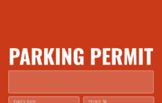 Parking Permit Design Template In Red – Mediamodifier throughout Free Printable Parking Pass
