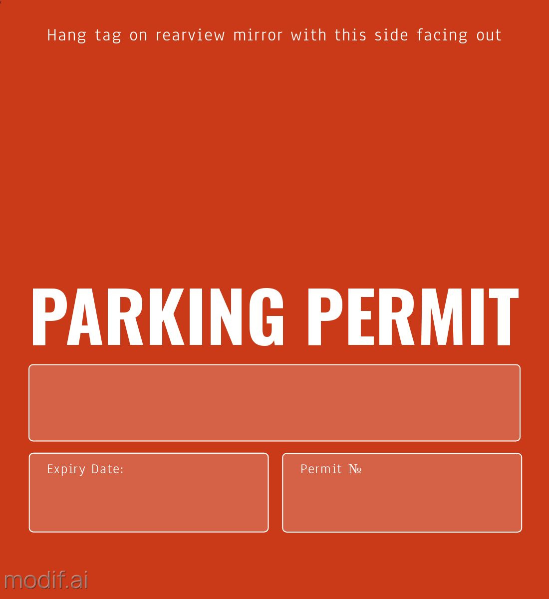 Parking Permit Design Template In Red - Mediamodifier throughout Free Printable Parking Pass