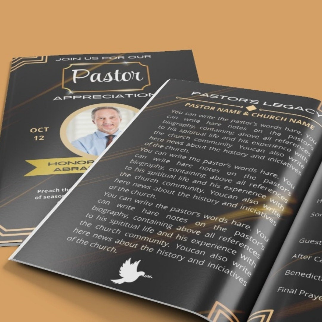 Pastor Appreciation Program Template, Editable Pastor Installation in Pastor Appreciation Program Template Free