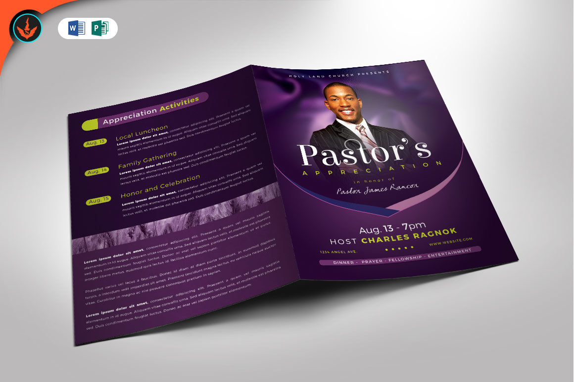 Pastor Appreciation Program Template Verlag Und Word Bi-Fold (8.5 inside Pastor Appreciation Program Template Free