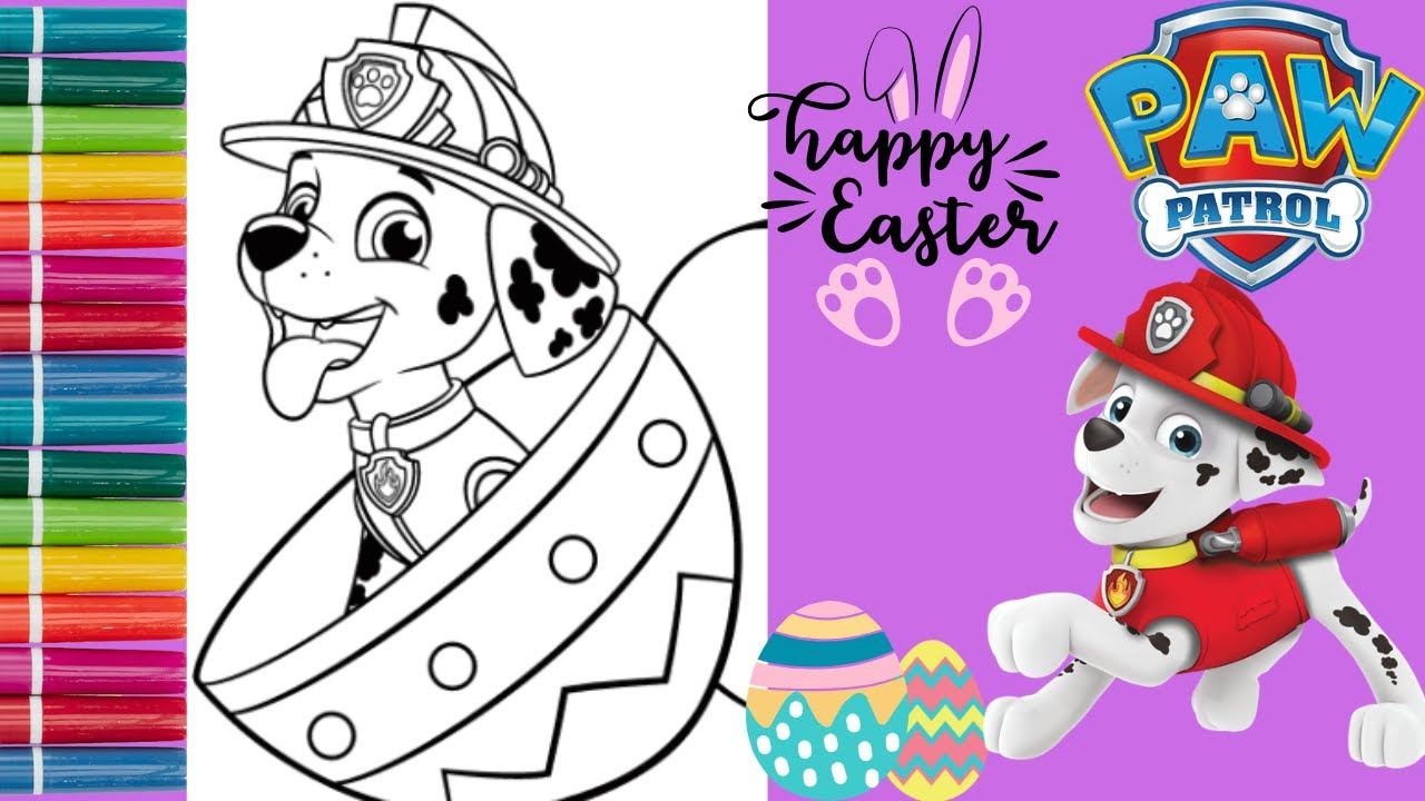 Paw Patrol Easter Fun Coloring Adventure! Marshall Coloring Page 🐰 pertaining to Paw Patrol Easter Printables