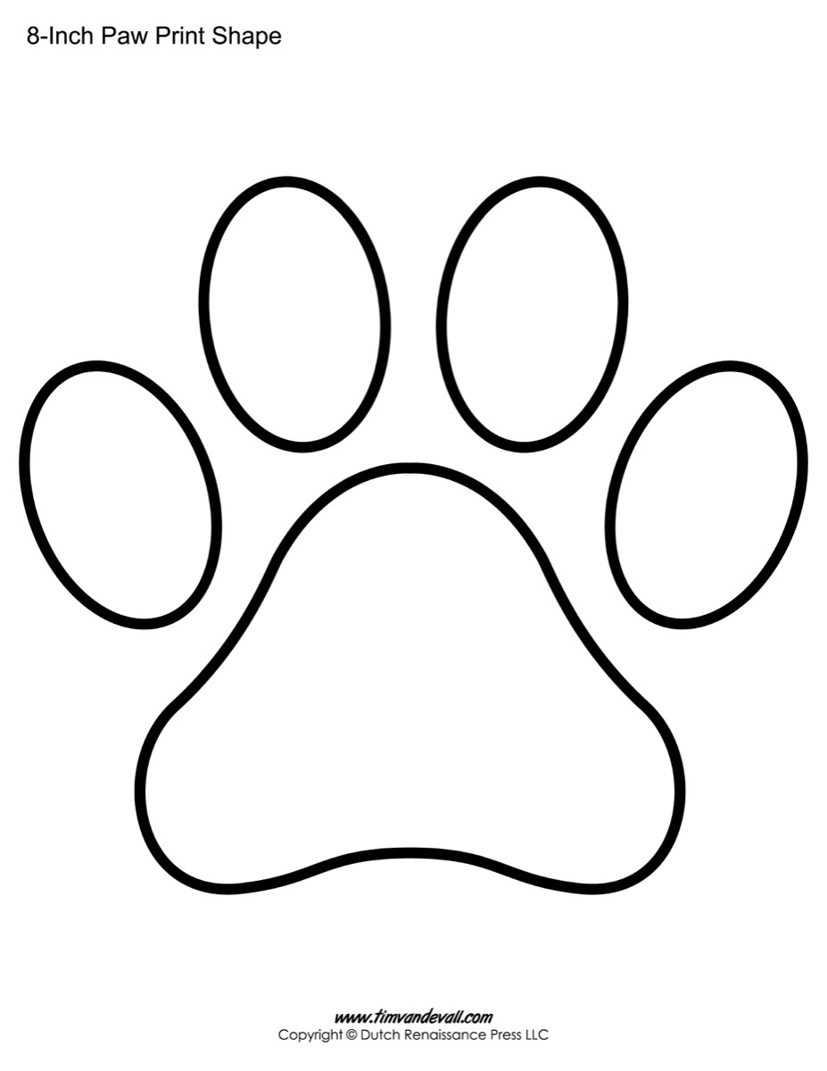 Paw Print Template Shapes | Blank Printable Shapes inside Free Printable Paw Print Template