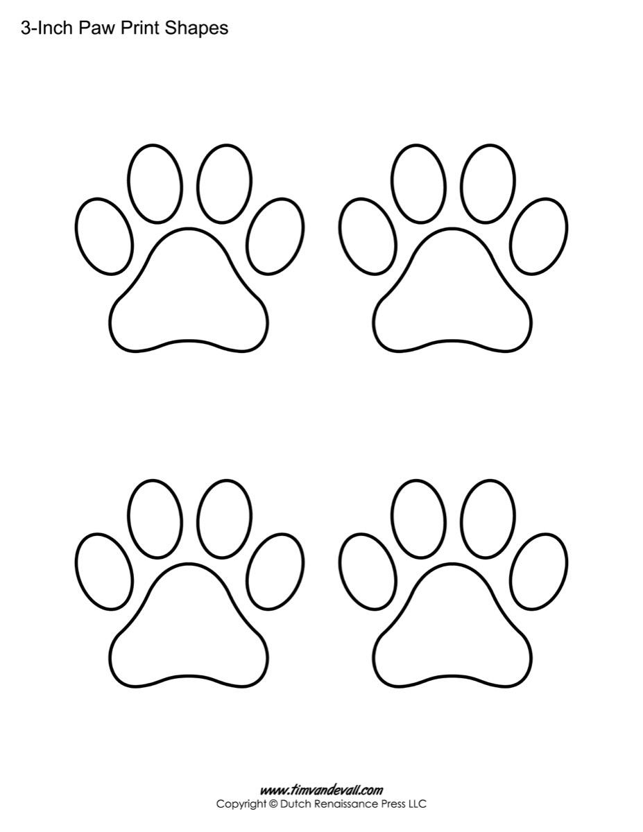 Paw Print Template Shapes | Blank Printable Shapes regarding Free Printable Paw Print Template