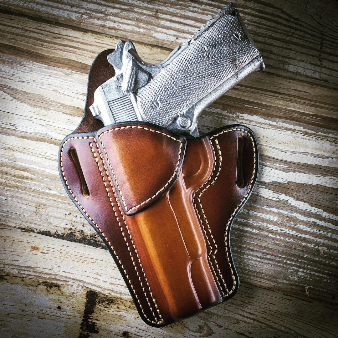 Pdf Digital Pattern - 1911 - 5&amp;quot; Pancake Style Leather Holster with regard to Free Printable Revolver Pancake Holster Patterns
