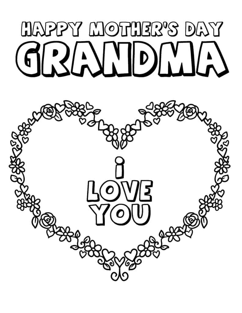 Pdf Free Happy Mothers Day Grandma Coloring Pages Happy Grandma throughout Free Printable Mothers Day Cards For Grandma to Color