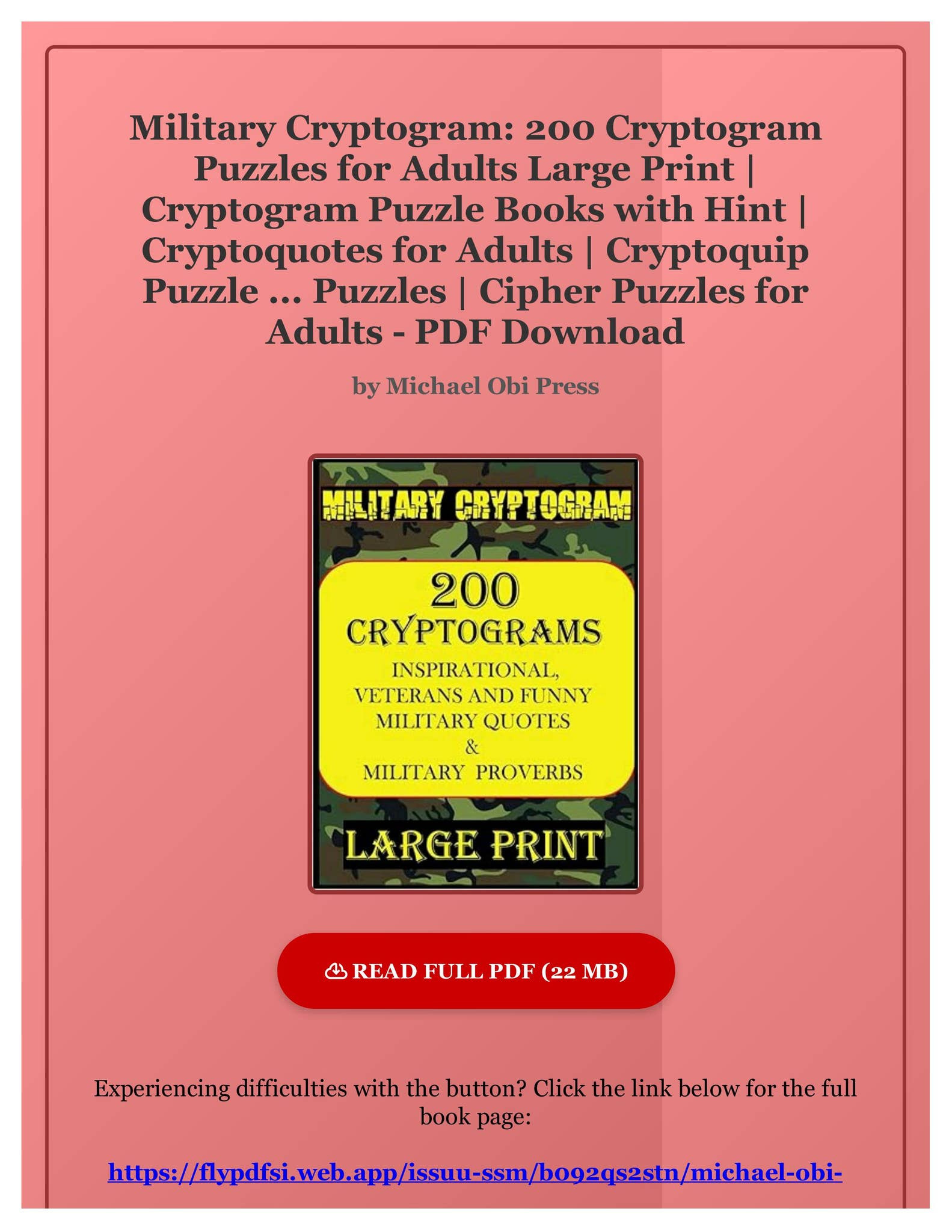 Pdf) Military Cryptogram: 200 Cryptogram Puzzles For Adults Large with Free Printable Cryptograms For Adults