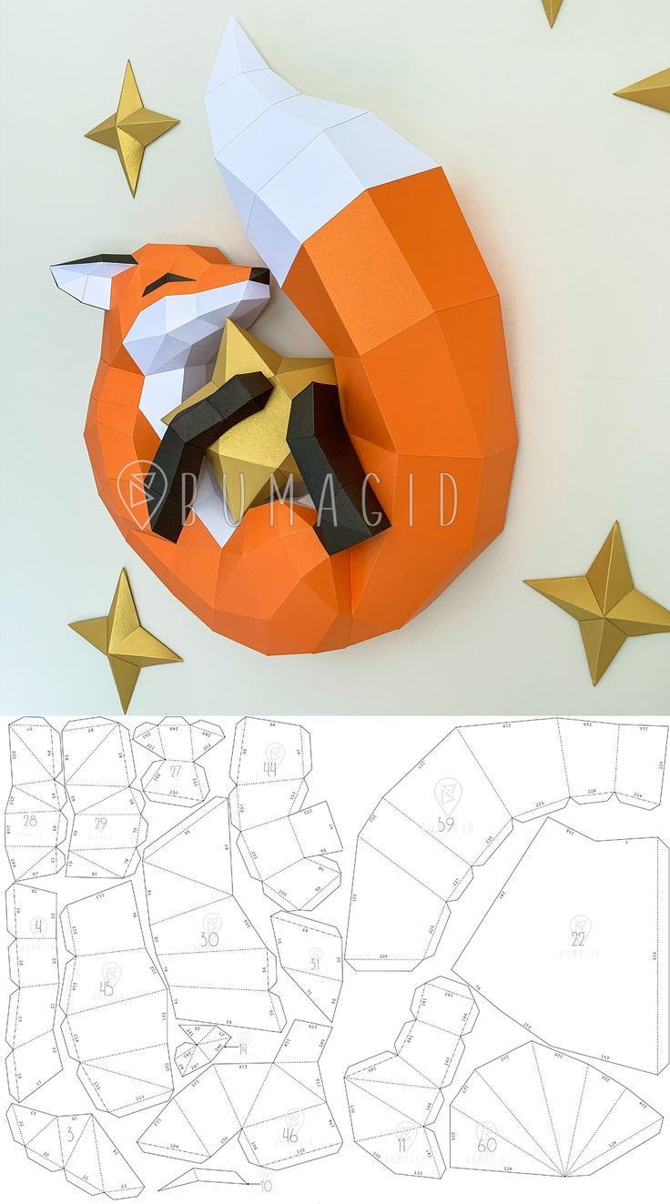 Pdf Template Fox : Low Poly Fawn Model Origami Papercraft Pepakura regarding Fox Papercraft Template Free