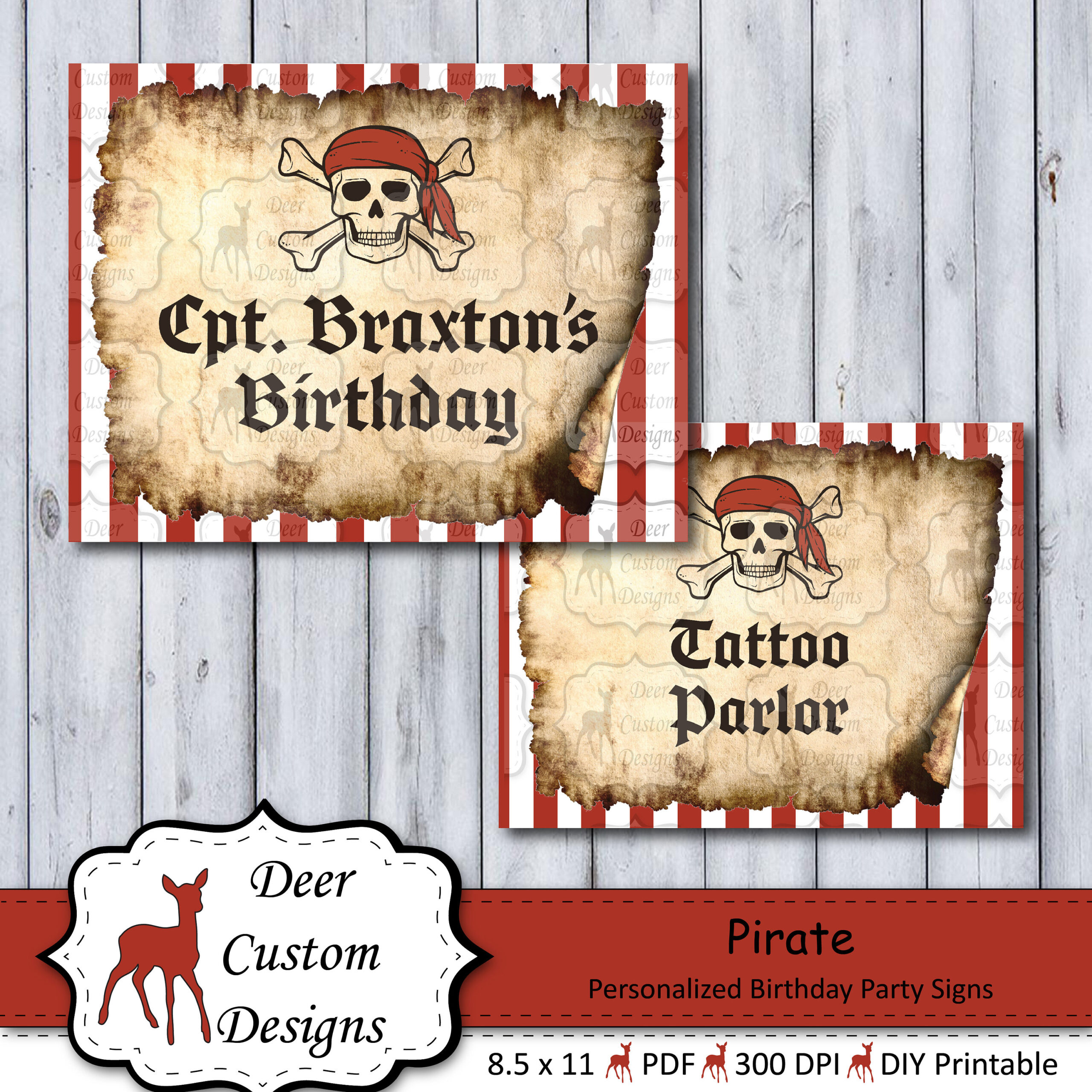 Pirate Birthday Party Signs | Pirate Decorations | Pirate Party in Free Printable Pirate Signs