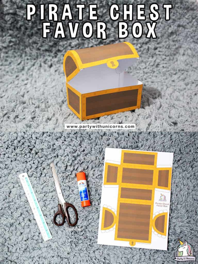Pirate Treasure Chest Favor Box - Free Printable - Party With Unicorns intended for Free Printable Treasure Chest Box Template
