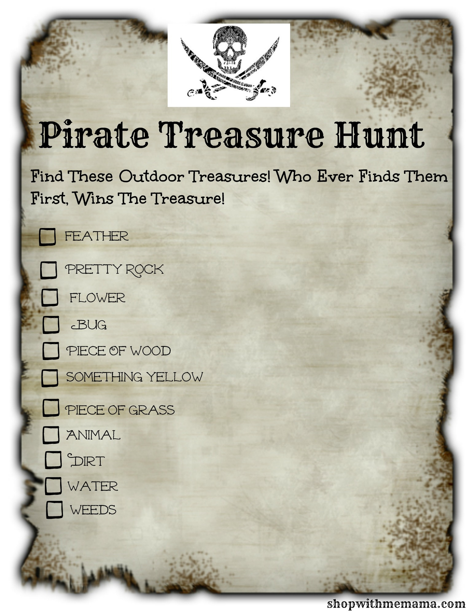 Pirate Treasure Hunt For Kids! (Free Printables!) Story - Shop throughout Free Pirate Treasure Hunt Printables