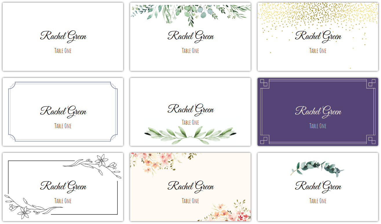 Place Card Me | Printable Place Cards In Under Five Minutes. pertaining to Free Place Cards Template Word Download