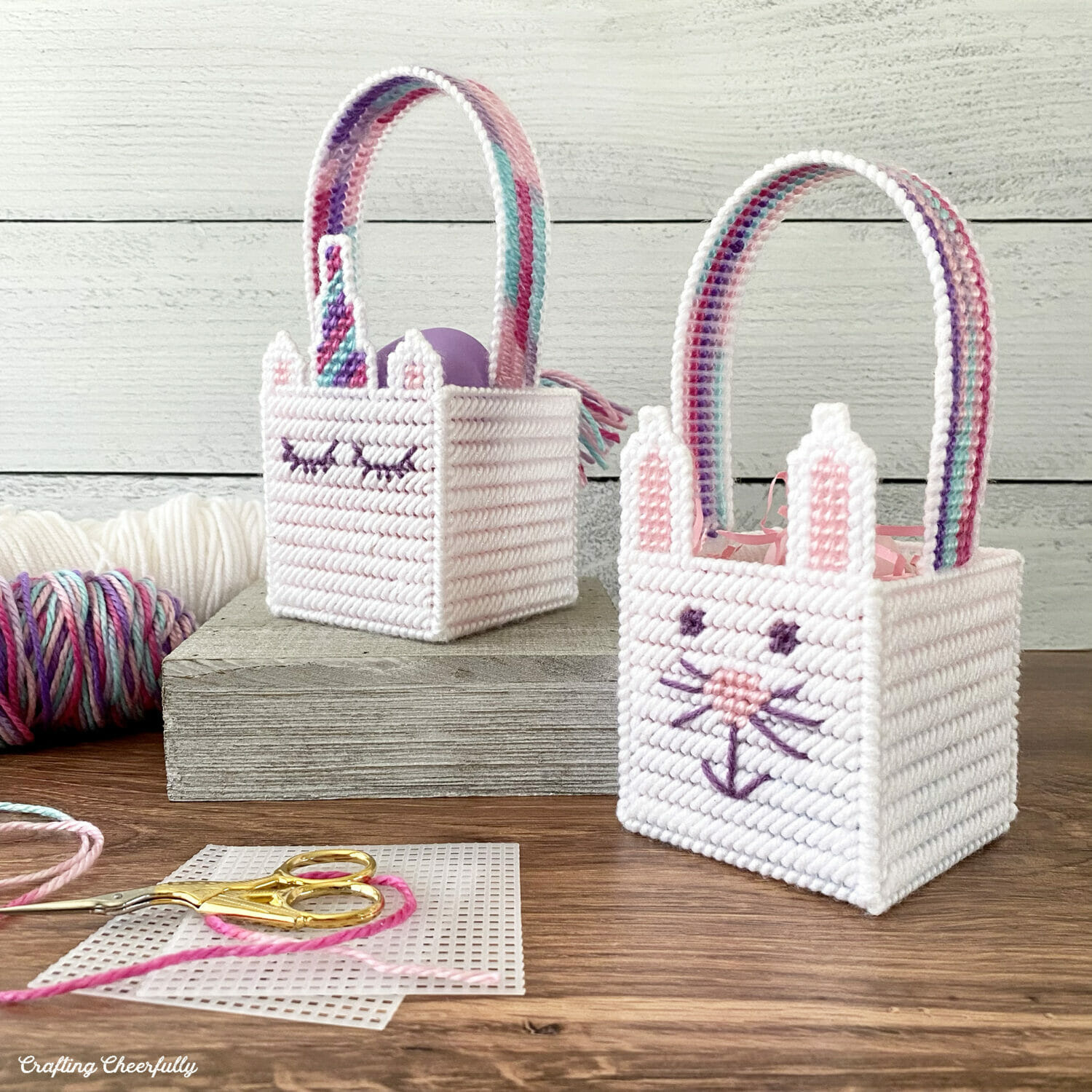 Plastic Canvas Easter Baskets - Crafting Cheerfully in Free Printable Plastic Canvas Easter Patterns
