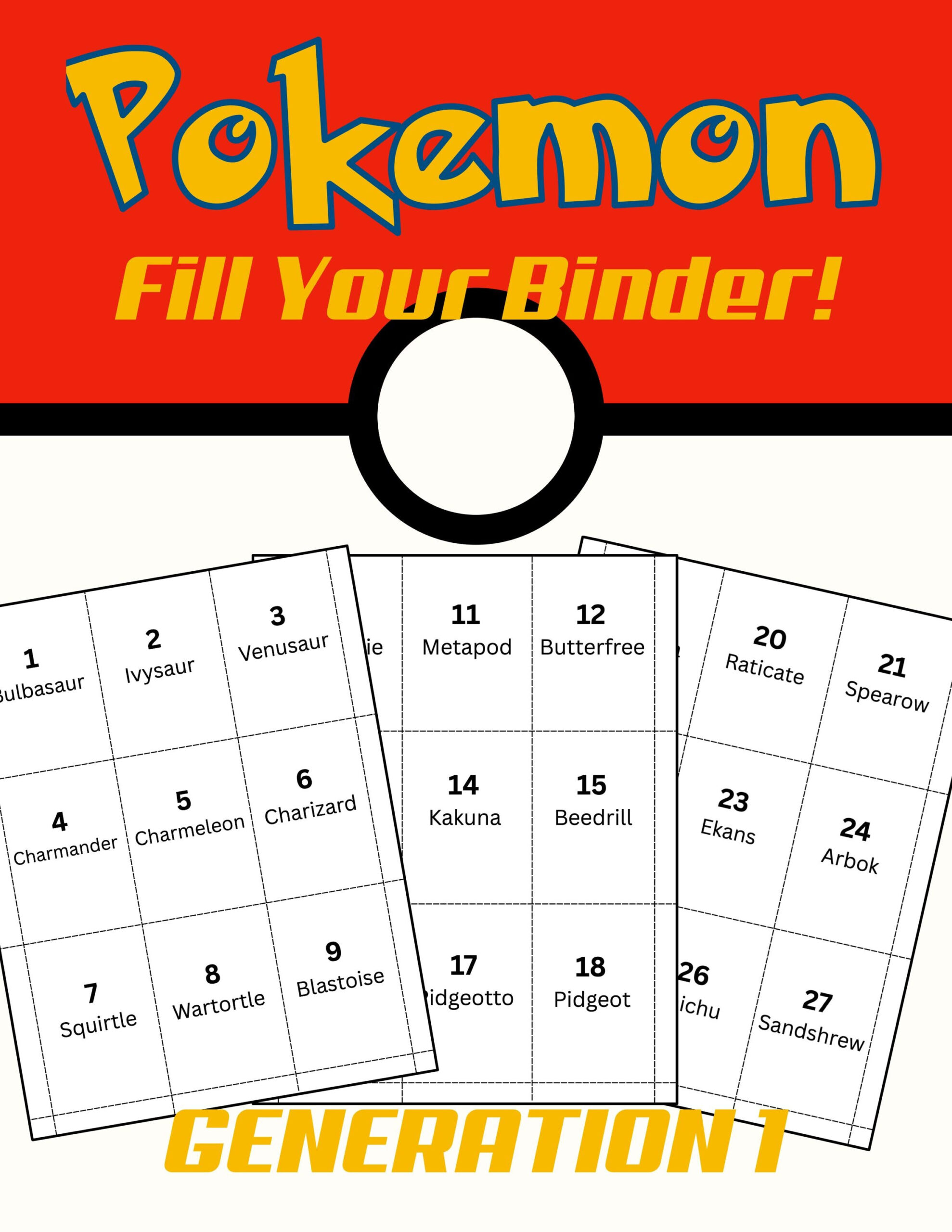 Pokedex Binder - Etsy regarding Free Printable Pokemon Binder Covers