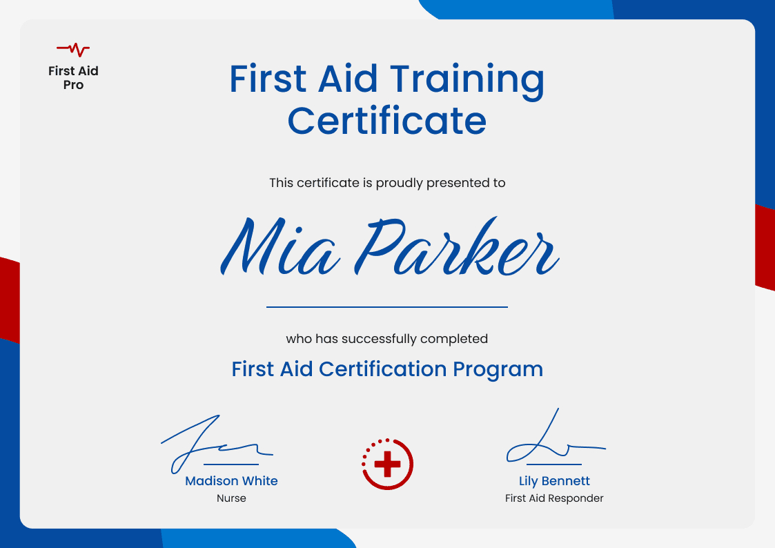 Polished And Professional First-Aid And Cpr Certification Template intended for Printable Cpr Certificate Templates Free