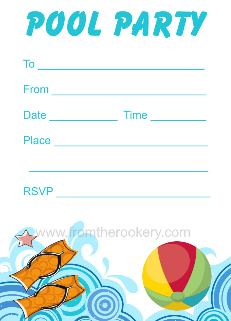 Pool Party Invitation throughout Free Printable Swimming Pool Birthday Party Invitations