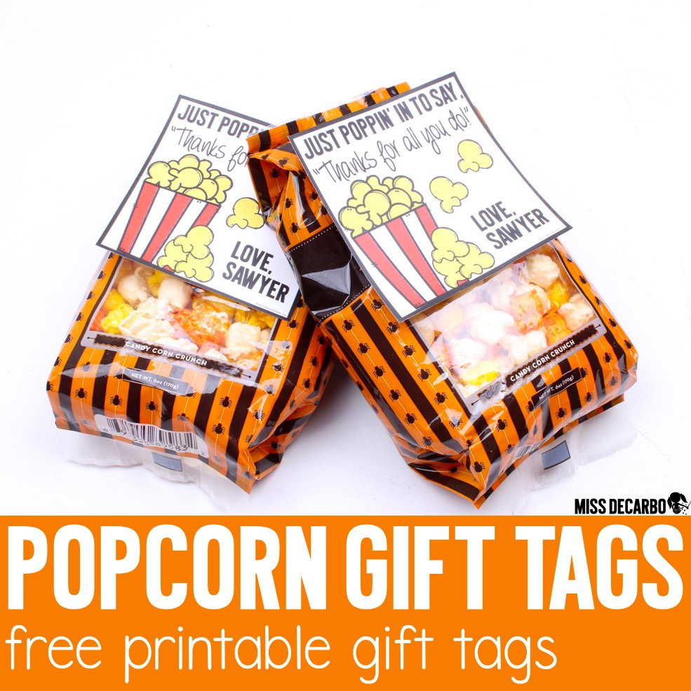Popcorn Gift Tags - Miss Decarbo within Free Popcorn Printables