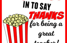 Popping In To Say Thanks | Popcorn Themed Teacher Gift + Free regarding Free Popcorn Teacher Appreciation Printable
