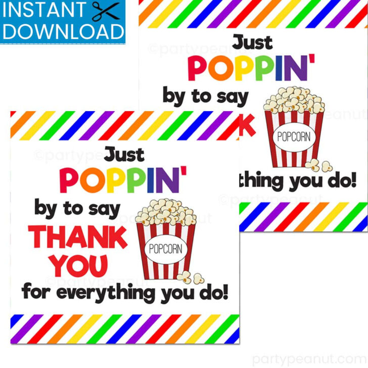 Just Popping by to Say Thanks Free Printable