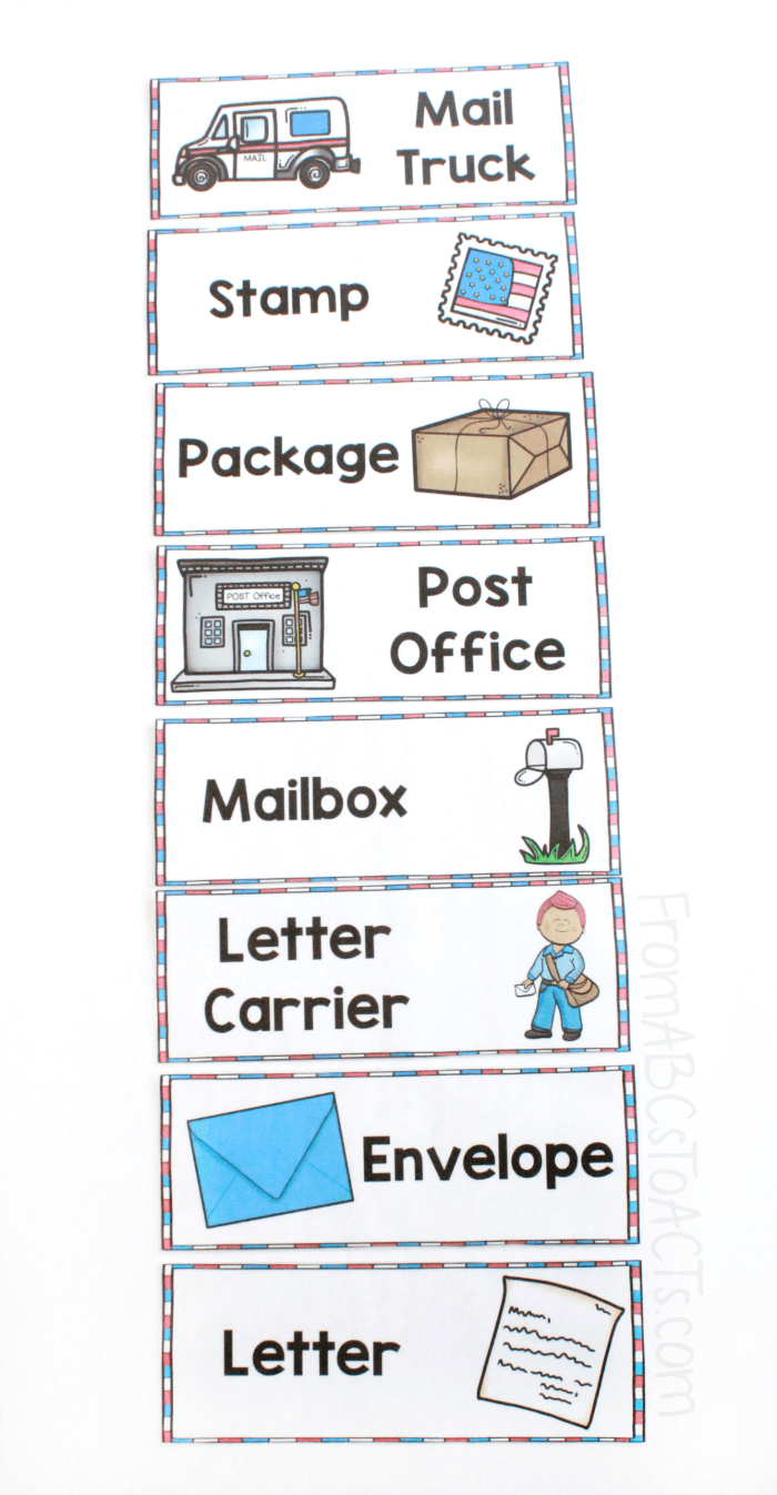 Post Office Pretend Play - From Abcs To Acts pertaining to Free Printable Stamps For Role Play