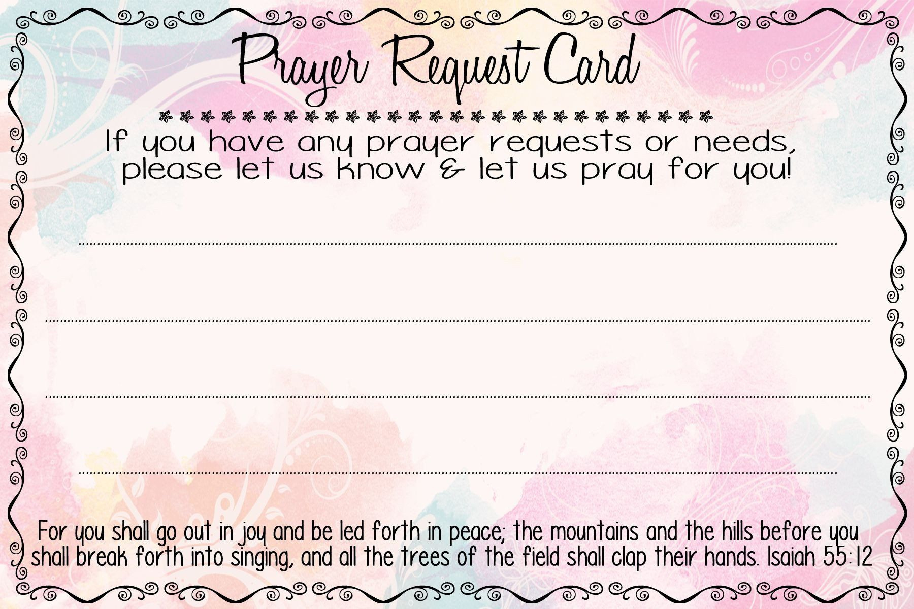 Prayer Request Cards in Free Prayer Request Card Templates