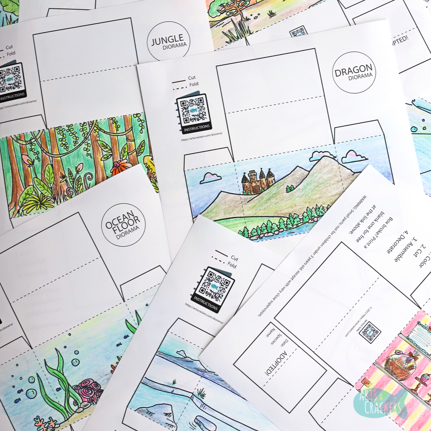 Printable 3D Box Diorama — Animal Habitat Craft regarding Free Diorama Printables