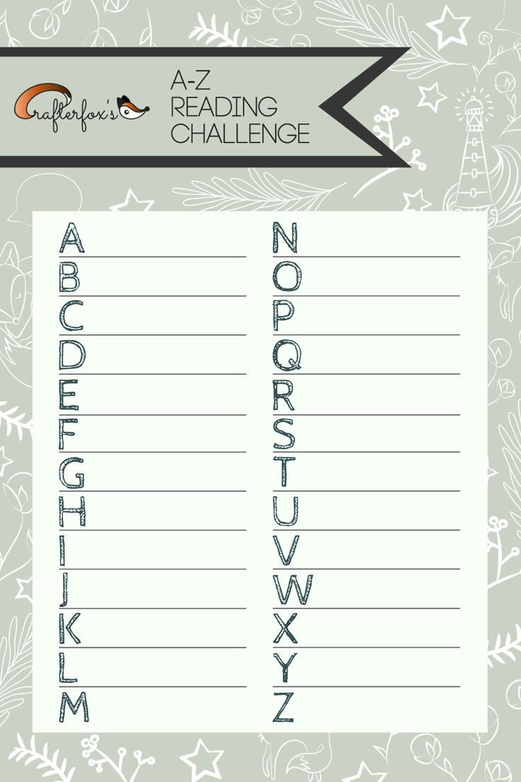 Printable A-Z Reading Challenge with Reading A to Z Free Printable Books