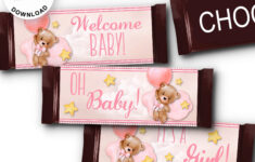Printable | Baby Shower | Candy Bar Wrapper Templates | Bear With inside Free Printable Baby Chocolate Wrappers