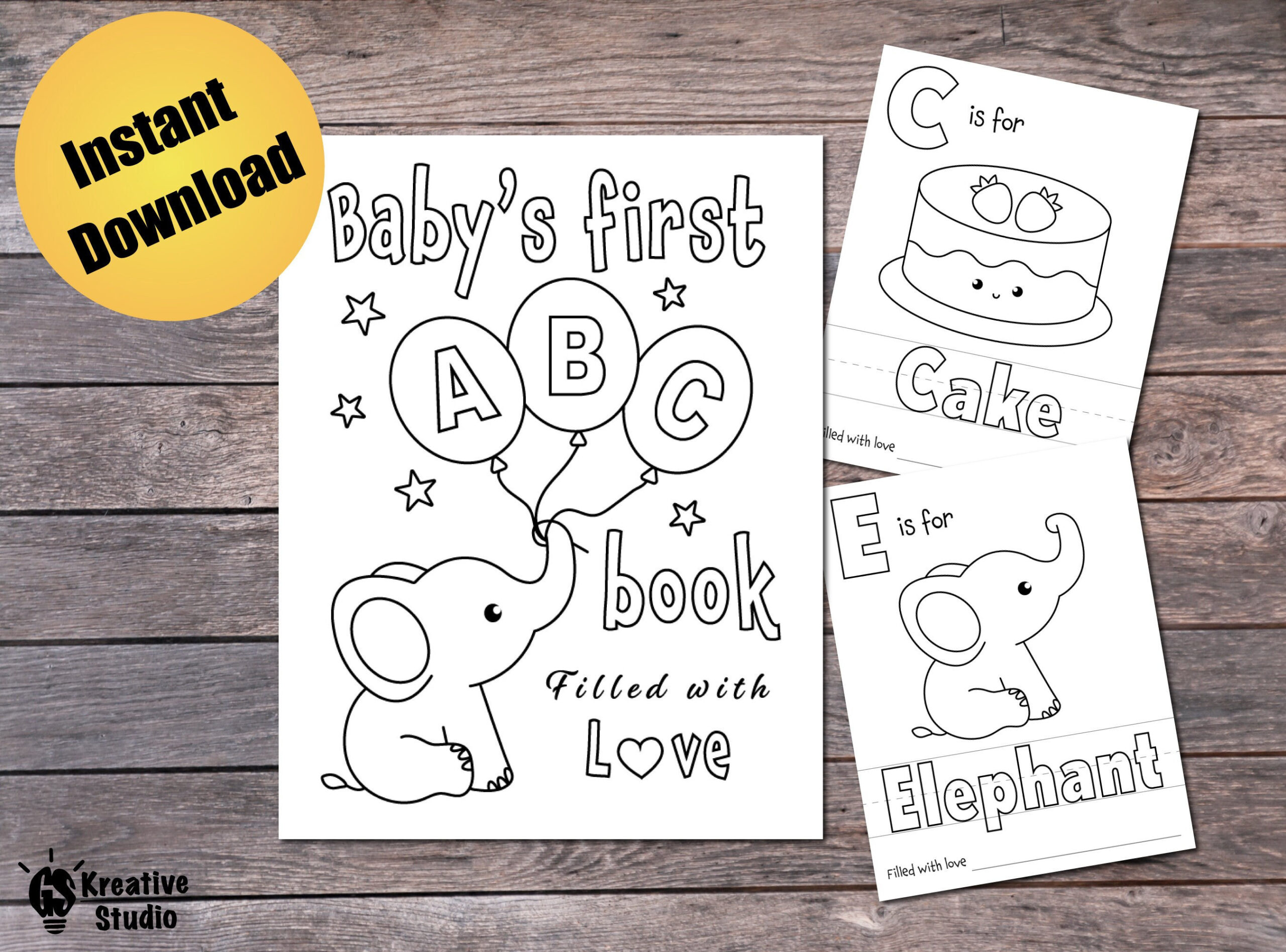 Printable Baby&amp;#039;S First Abc Book, Baby Shower Activity, Keepsake regarding Babys First Alphabet Book Free Template