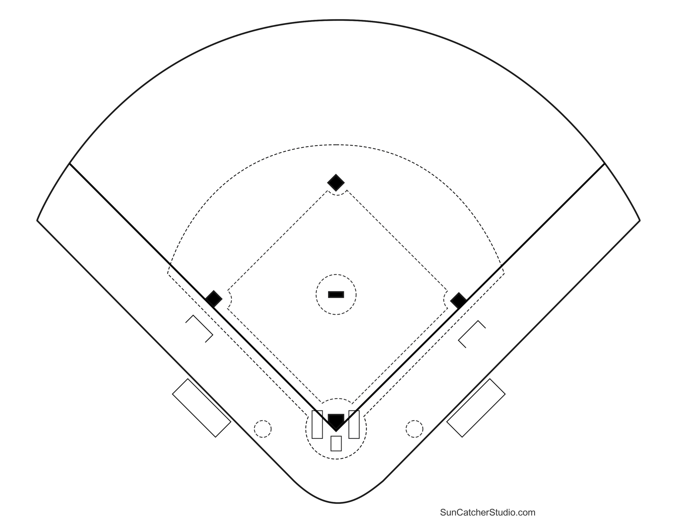 Printable Baseball Field Diagram (Softball Diamond) Templates pertaining to Softball Templates Free
