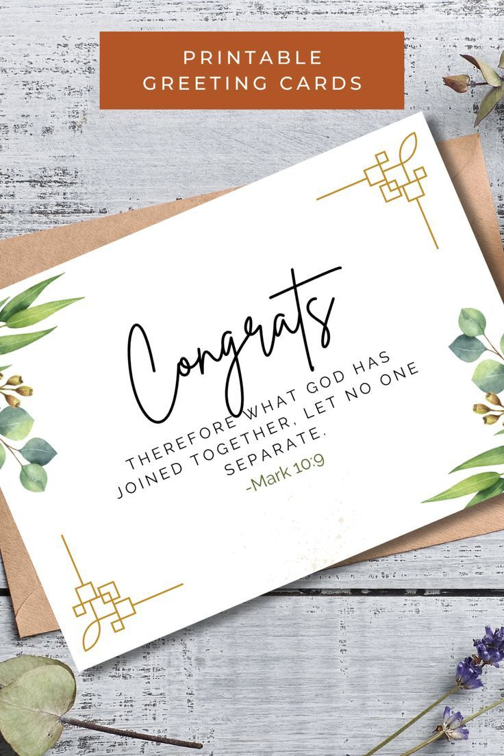 Printable Bible Verse Christian Wedding Congrats Card | Let No One for Free Printable Wedding Card Verses