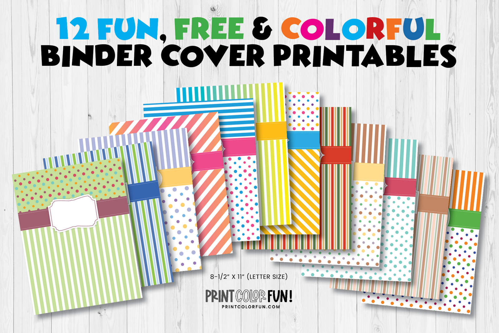 Printable Binder Covers: 12 Free Colorful Sets With Matching Front intended for Free Editable Printable Binder Covers and Spines