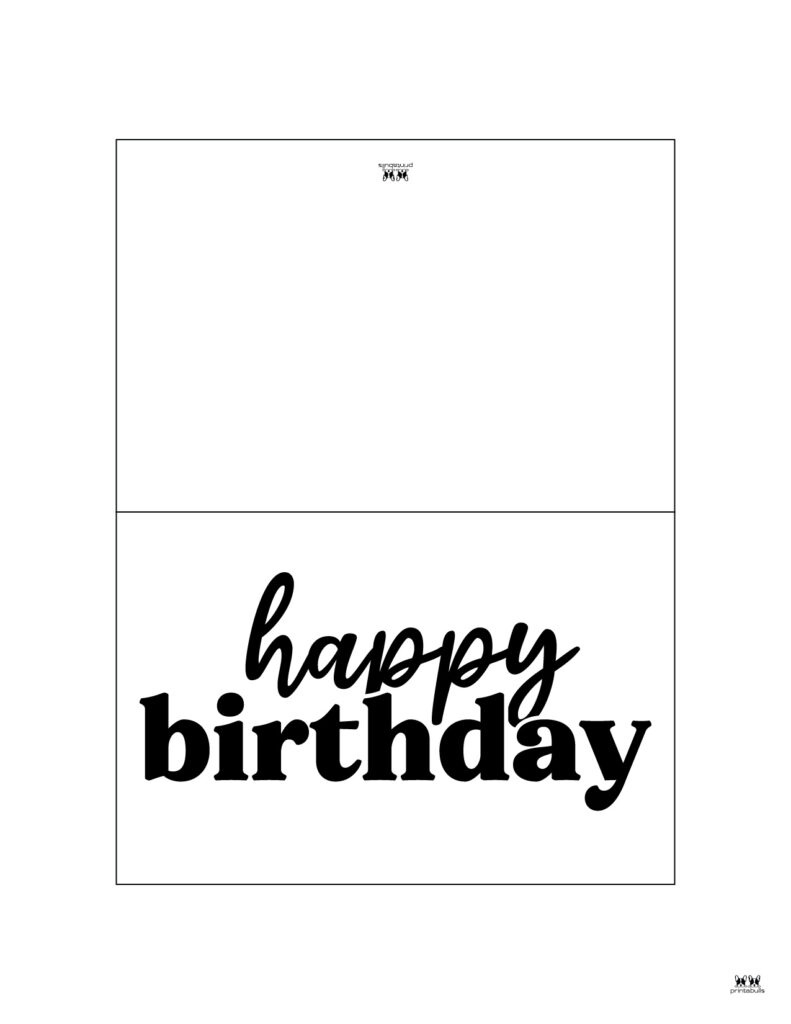 Printable Birthday Cards - 110 Free Birthday Cards | Printabulls inside Black and White Free Printable Birthday Cards