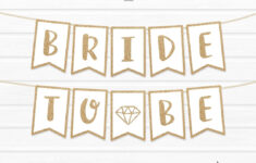 Printable Bride To Be Banner Sofortiger Download - Diy Download with Free Printable Bride To Be Banner