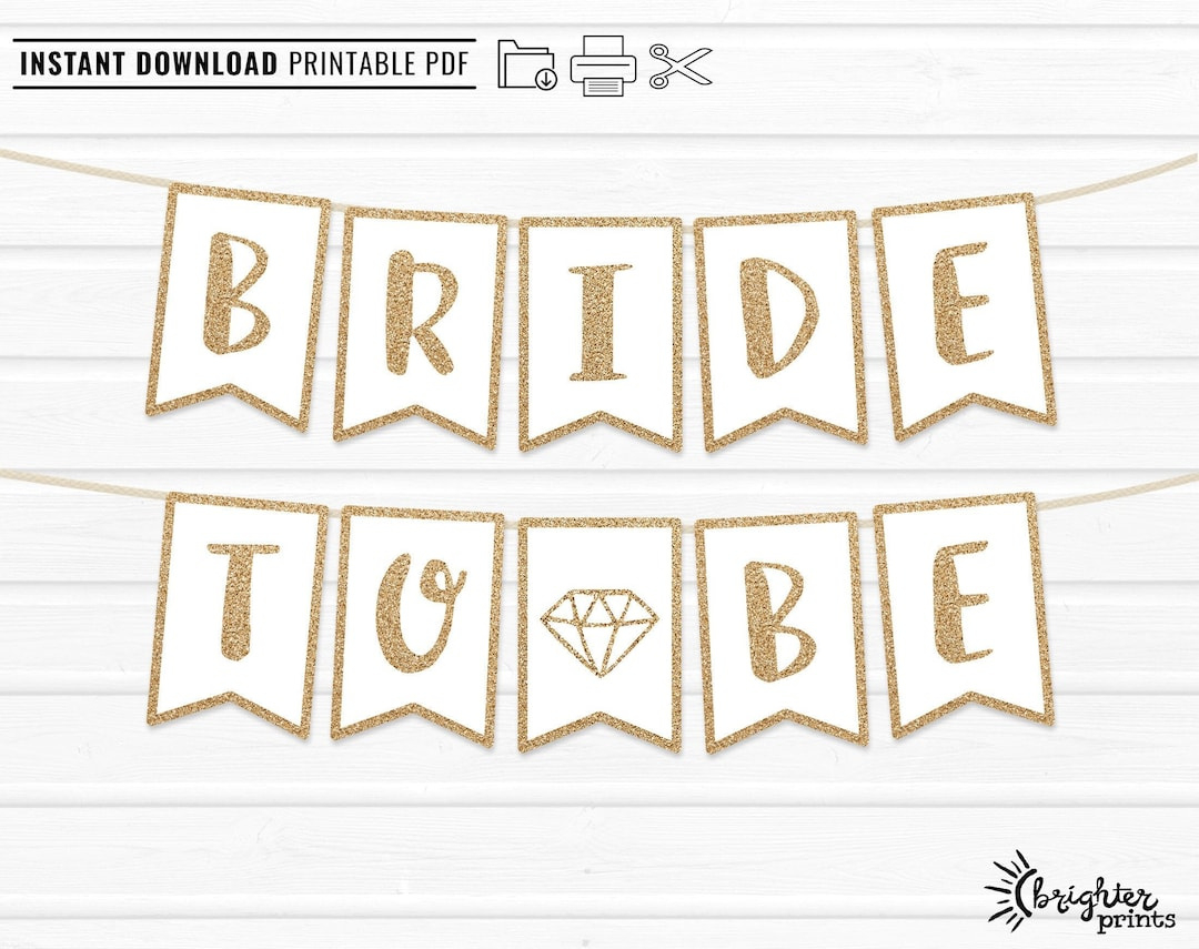Printable Bride To Be Banner Sofortiger Download - Diy Download with Free Printable Bride To Be Banner