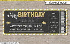 Printable Concert Ticket Template | Birthday Gift Voucher within Free Concert Ticket Printable