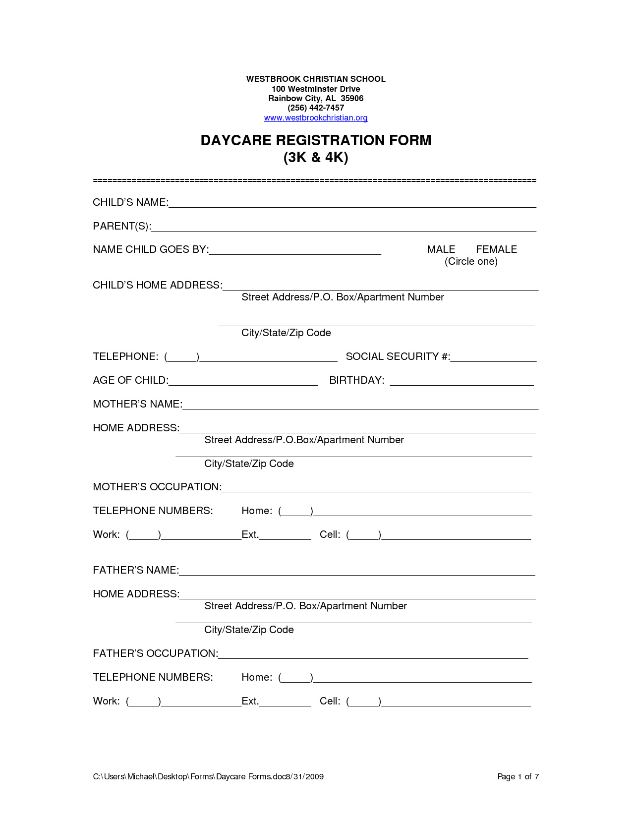 printable daycare application form for parents printable party in free printable daycare forms templates Printable Daycare Application Form For Parents - Printable Party in Free Printable Daycare Forms Templates