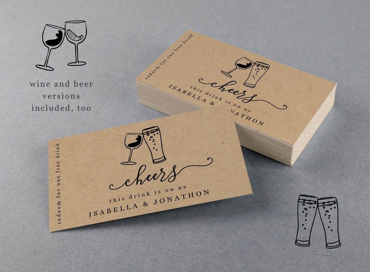 Printable Drink Ticket Template, Customizable Free Alcohol Beer for Free Printable Drink Voucher